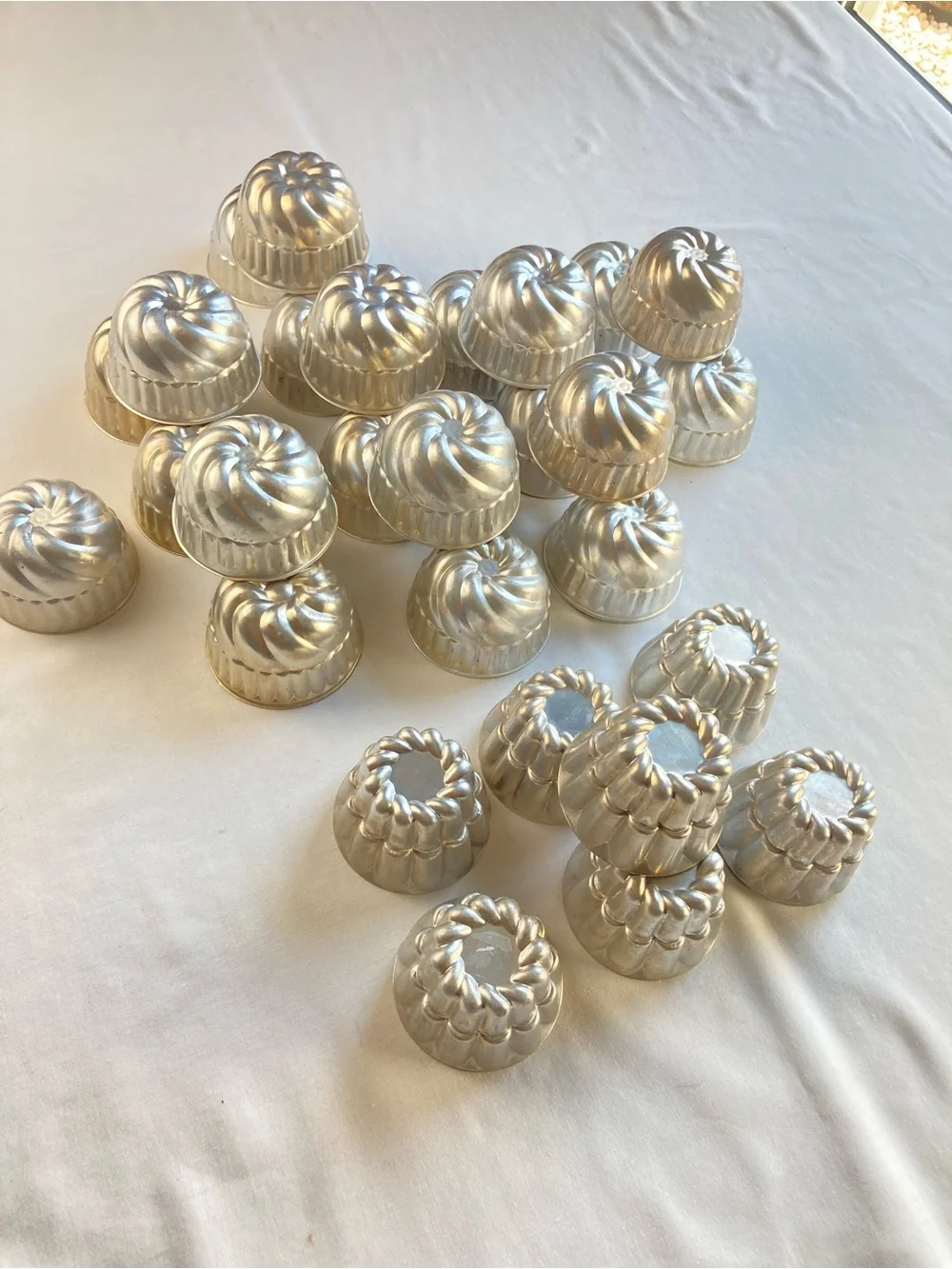 Vintage Aluminum Mini Bundt & Fluted Molds Baking Shells - Set of 28